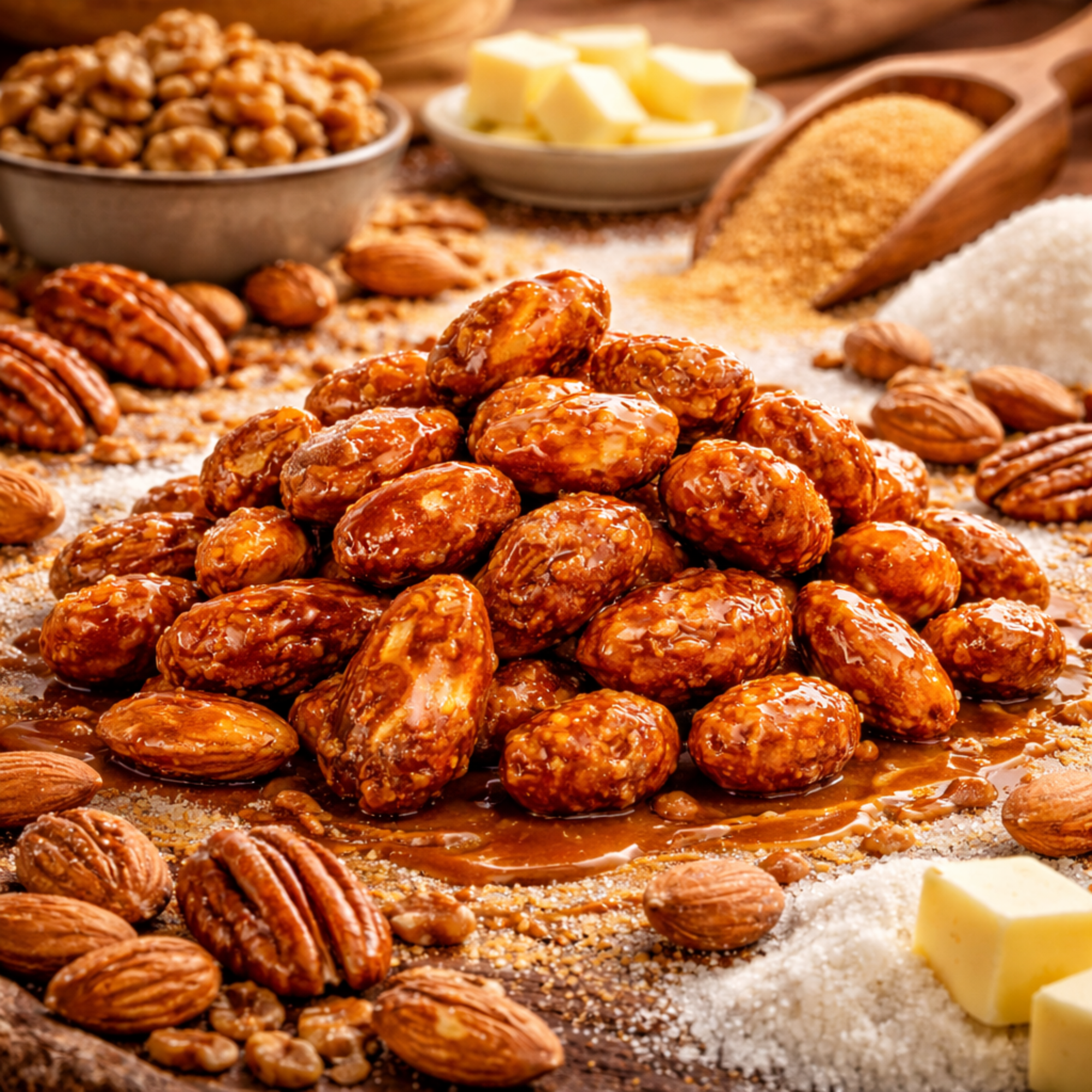 Noix caramélisées : recette maison et achat en ligne