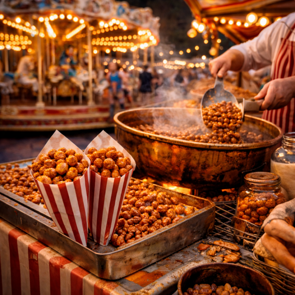 Noix caramélisées façon chouchou : origine et tradition de la fête foraine