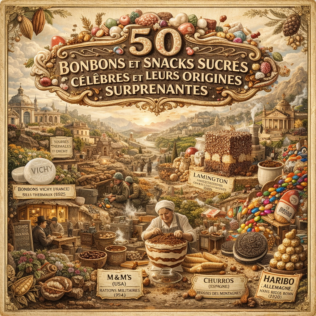 50 Bonbons et snacks sucrés célèbres et leurs origines surprenantes