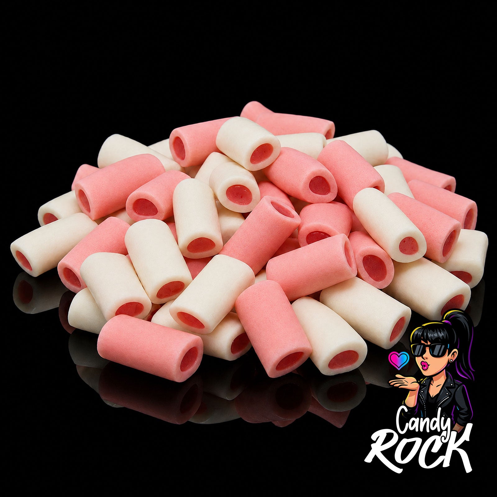 Bonbons Mini Câbles Roses Fourrés Crème Fraise – Dulceplus