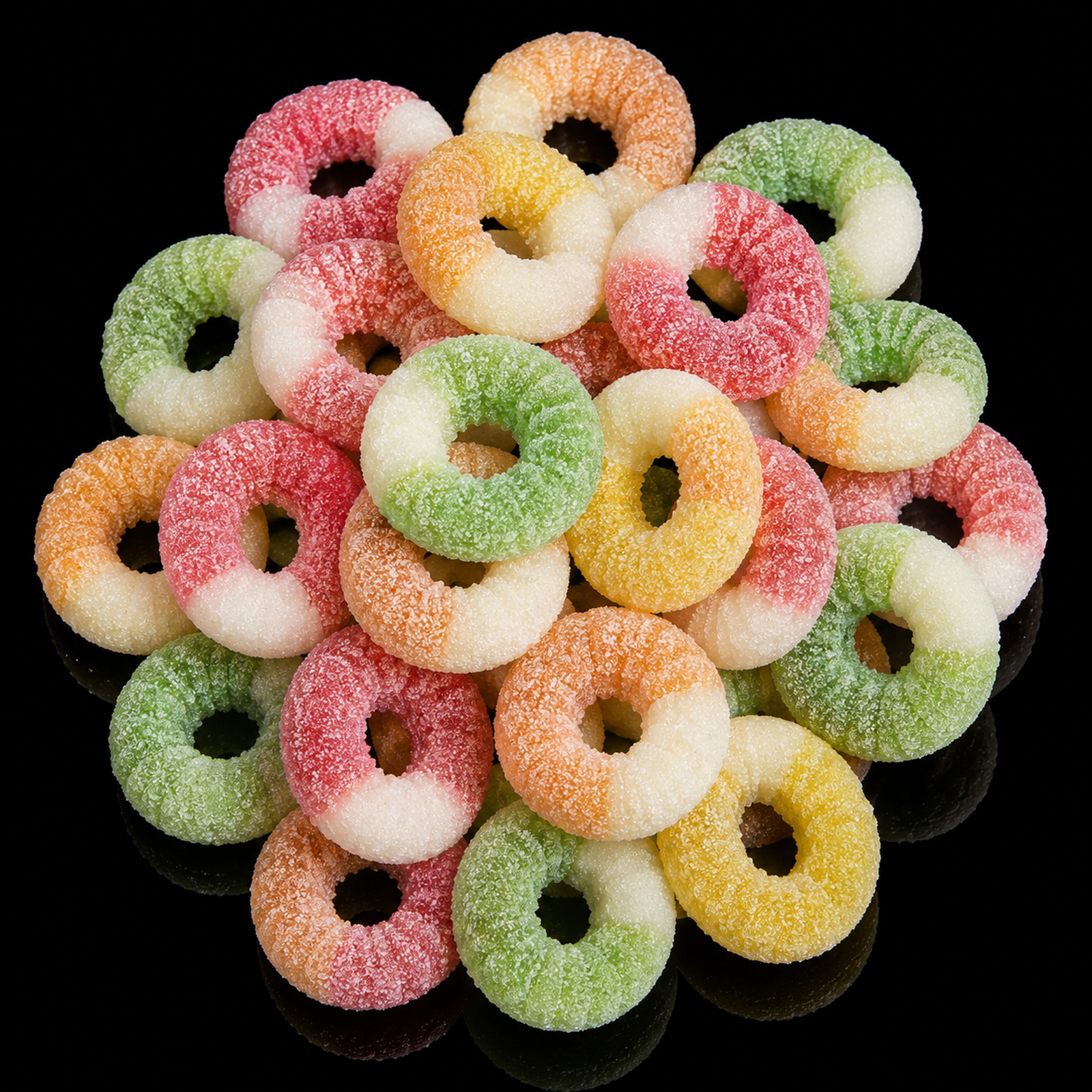 Bonbons Anneaux Arlequin Fizz Acidulés – Lutti