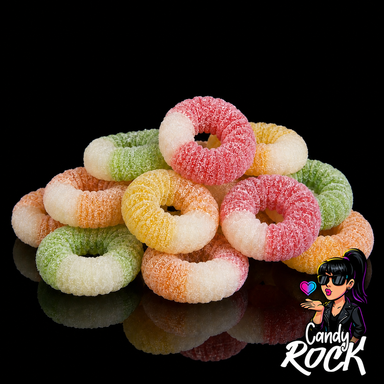 Bonbons Anneaux Arlequin Fizz Acidulés – Lutti