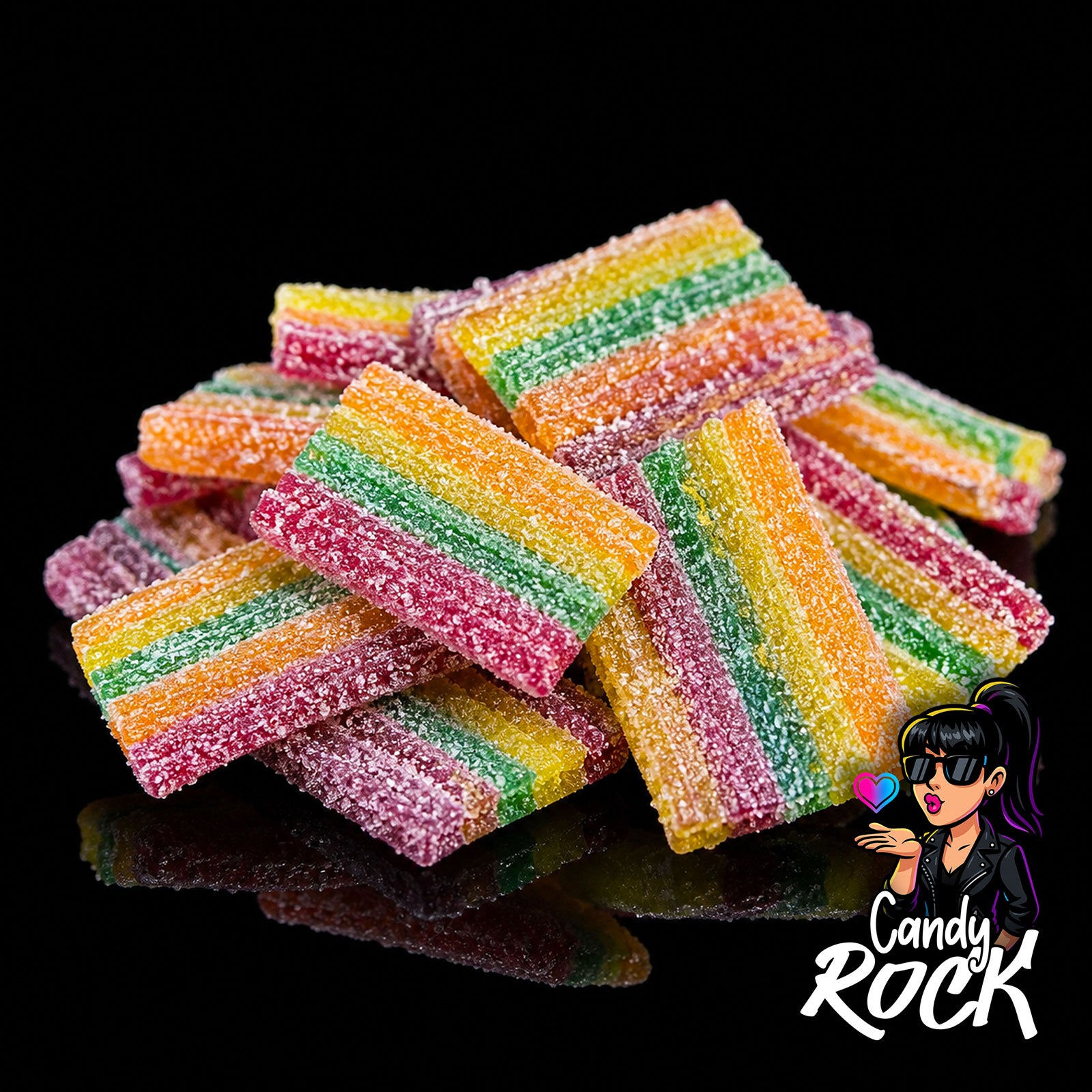 Bonbons Bandes Acidulées Arc-en-Ciel Miami Fizz – Haribo