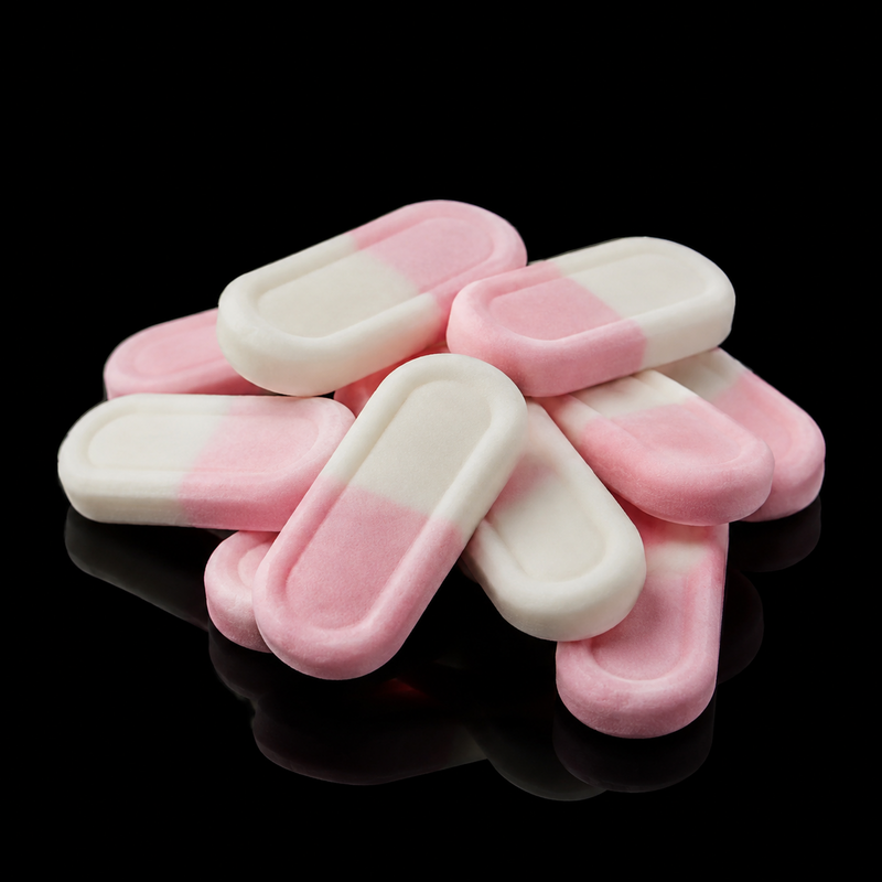 🎸Bonbons Briquettes Fraise Lisses Roses et Blanches – Frisia