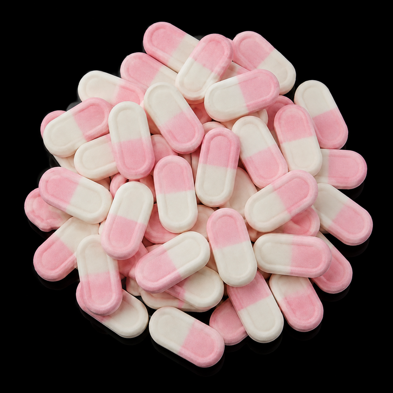 🎸Bonbons Briquettes Fraise Lisses Roses et Blanches – Frisia