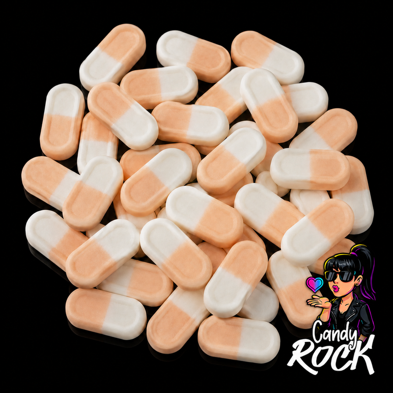 🎸Bonbons Briquettes Pêche Lisses – Frisia