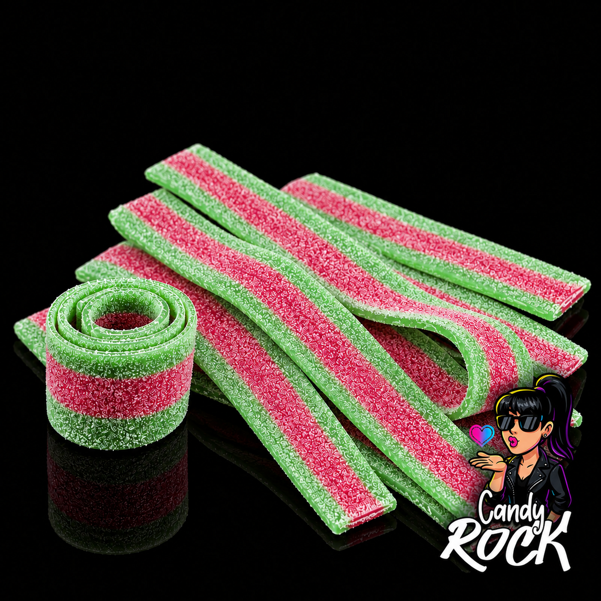 Bonbons Ceintures Pastèque Réglisse Acidulées – Fini