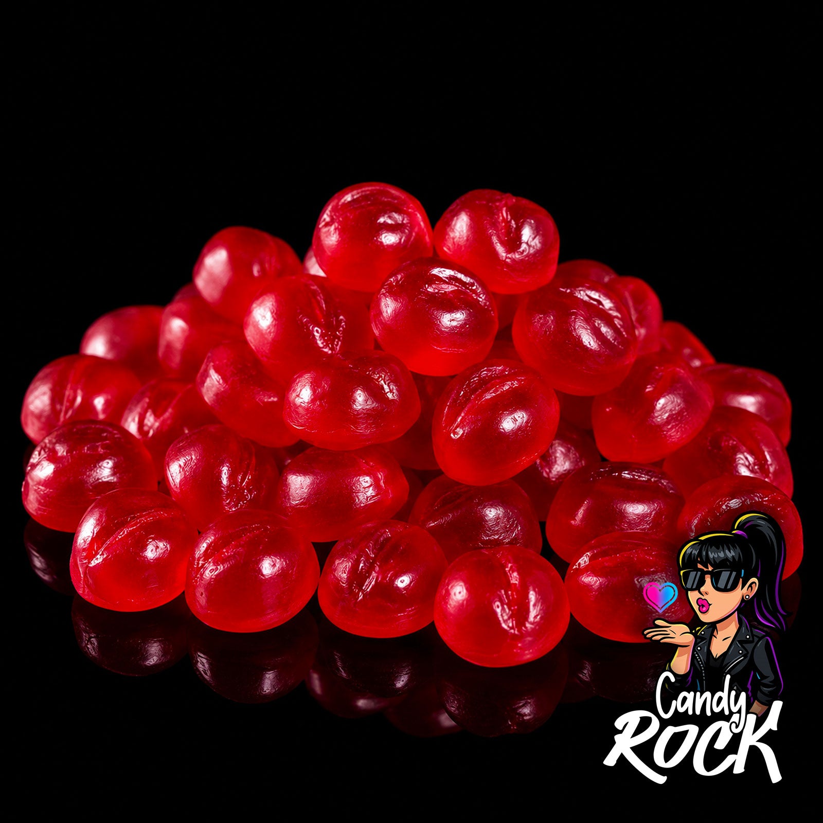 Bonbons Cerises Rouges Lavées Lisses – Frisia
