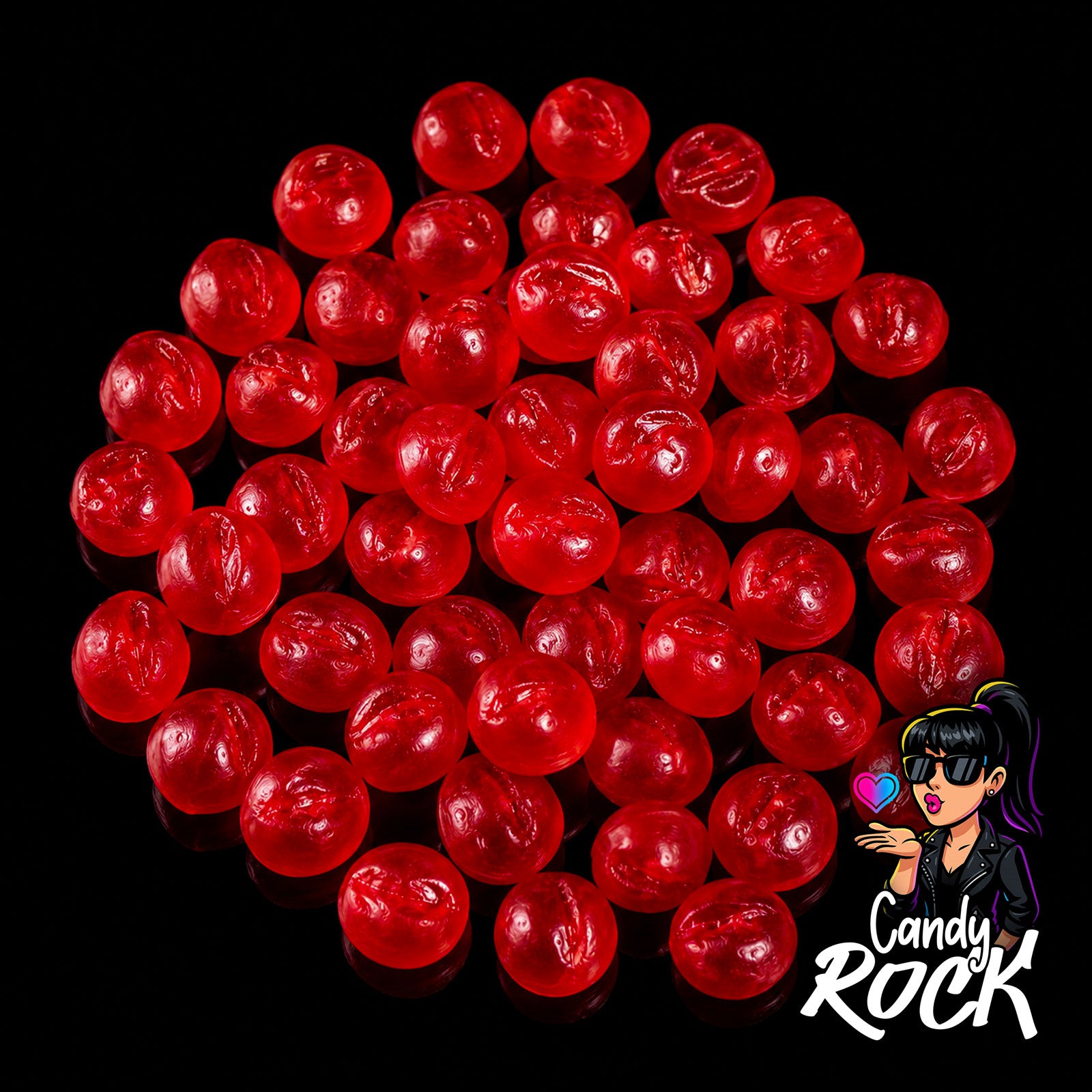 Bonbons Cerises Rouges Lavées Lisses – Frisia