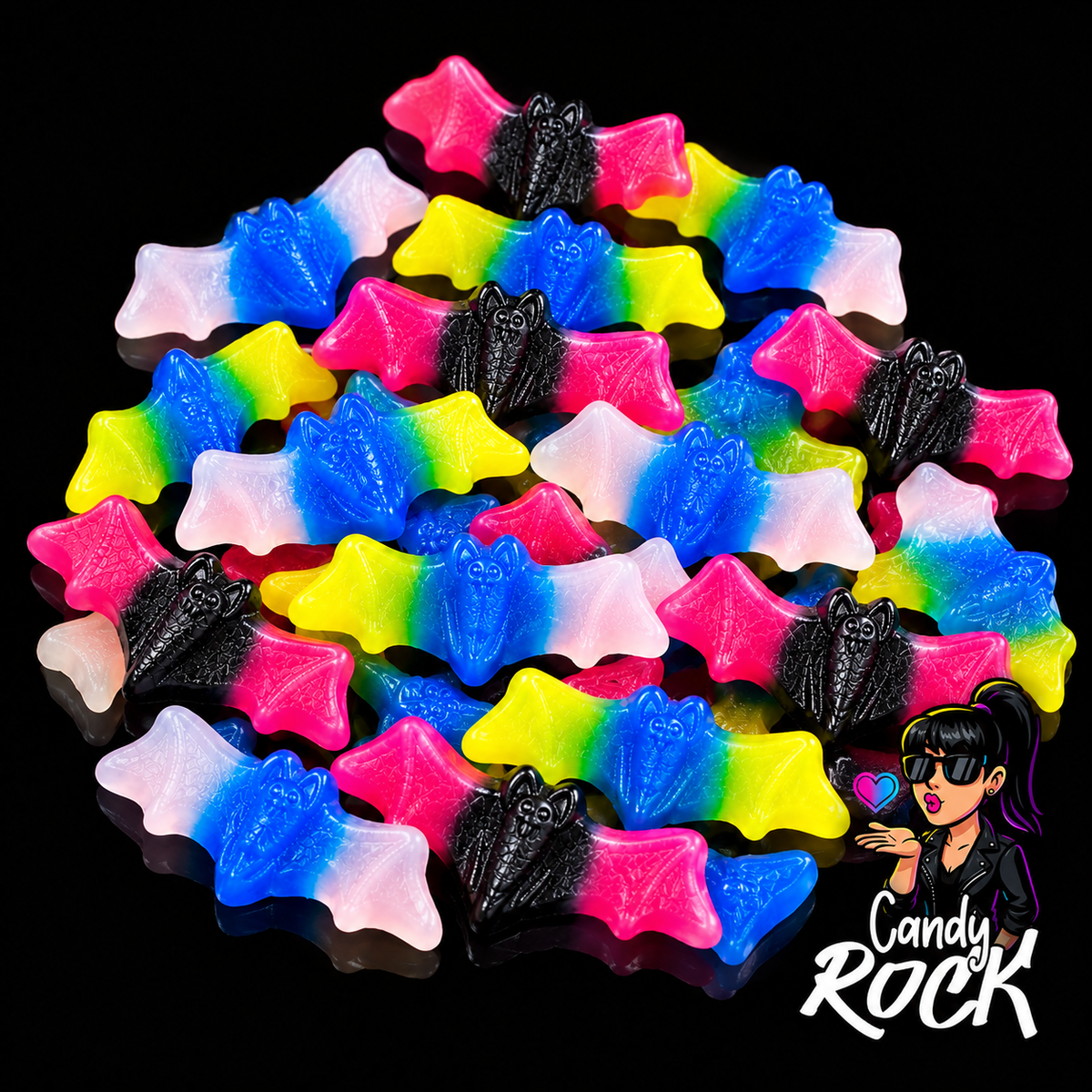 Bonbons Chauves-Souris Lisses Multicolores – Frisia