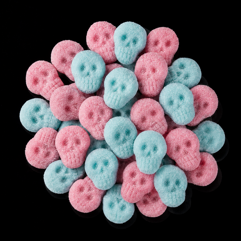 🎸 Bonbons Crânes Bubble Gum Acidulés Vegan Frisia