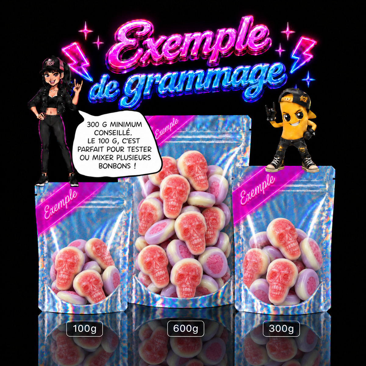 Bonbons Crânes Mauves Lisses Fourrés Fraise Halloween – Vidal