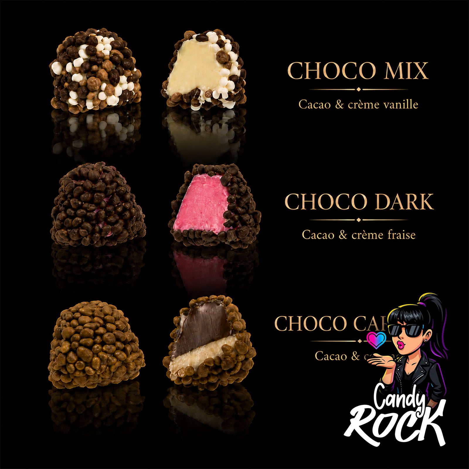 Bonbons Crunchy Asteroids 3x Choco – Burmar