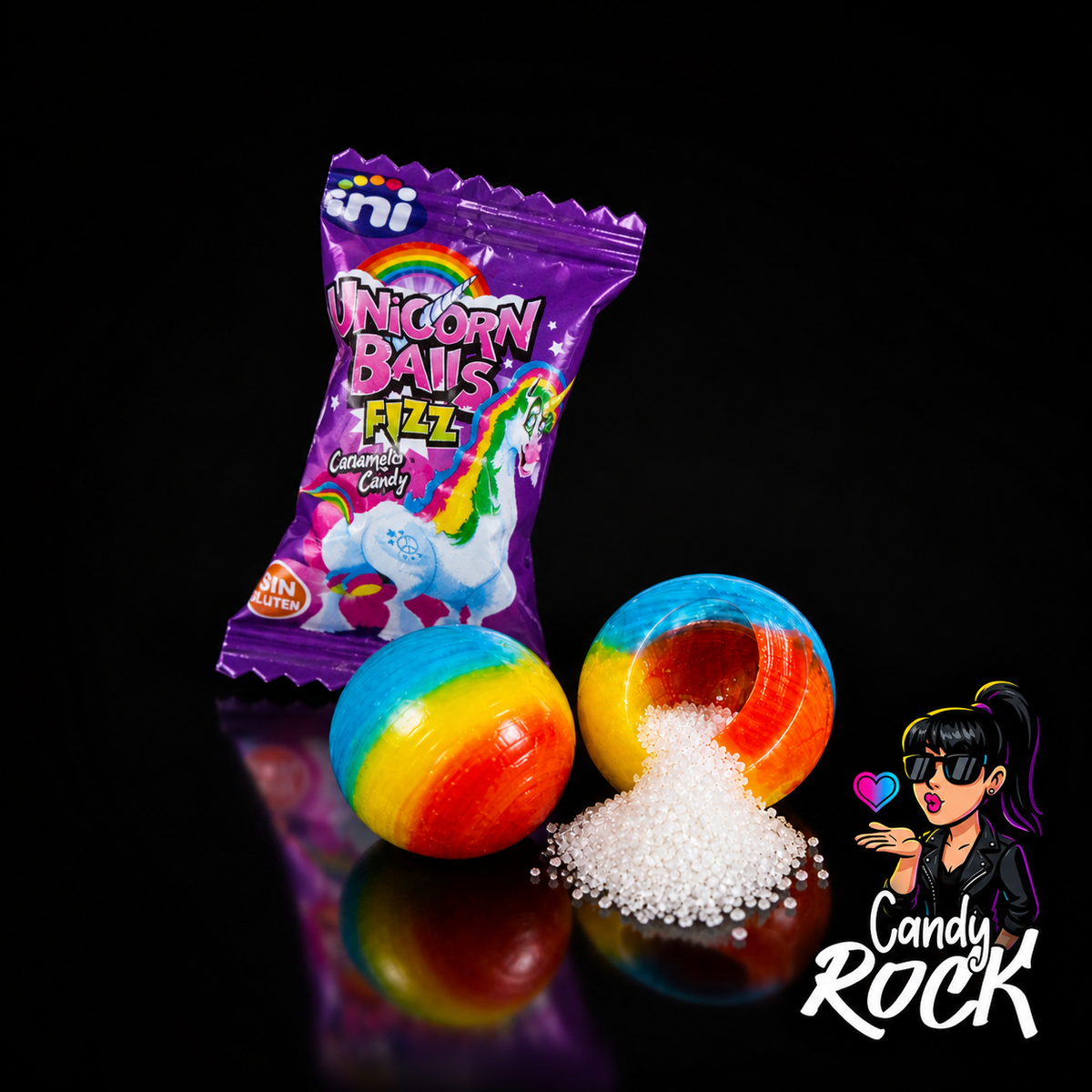 10 Bonbons Durs Acidulés Licorne Balls Fizz – Fini