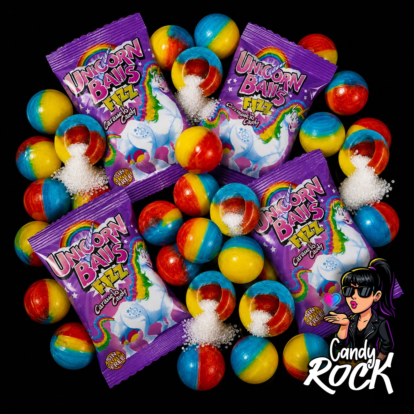 10 Bonbons Durs Acidulés Licorne Balls Fizz – Fini