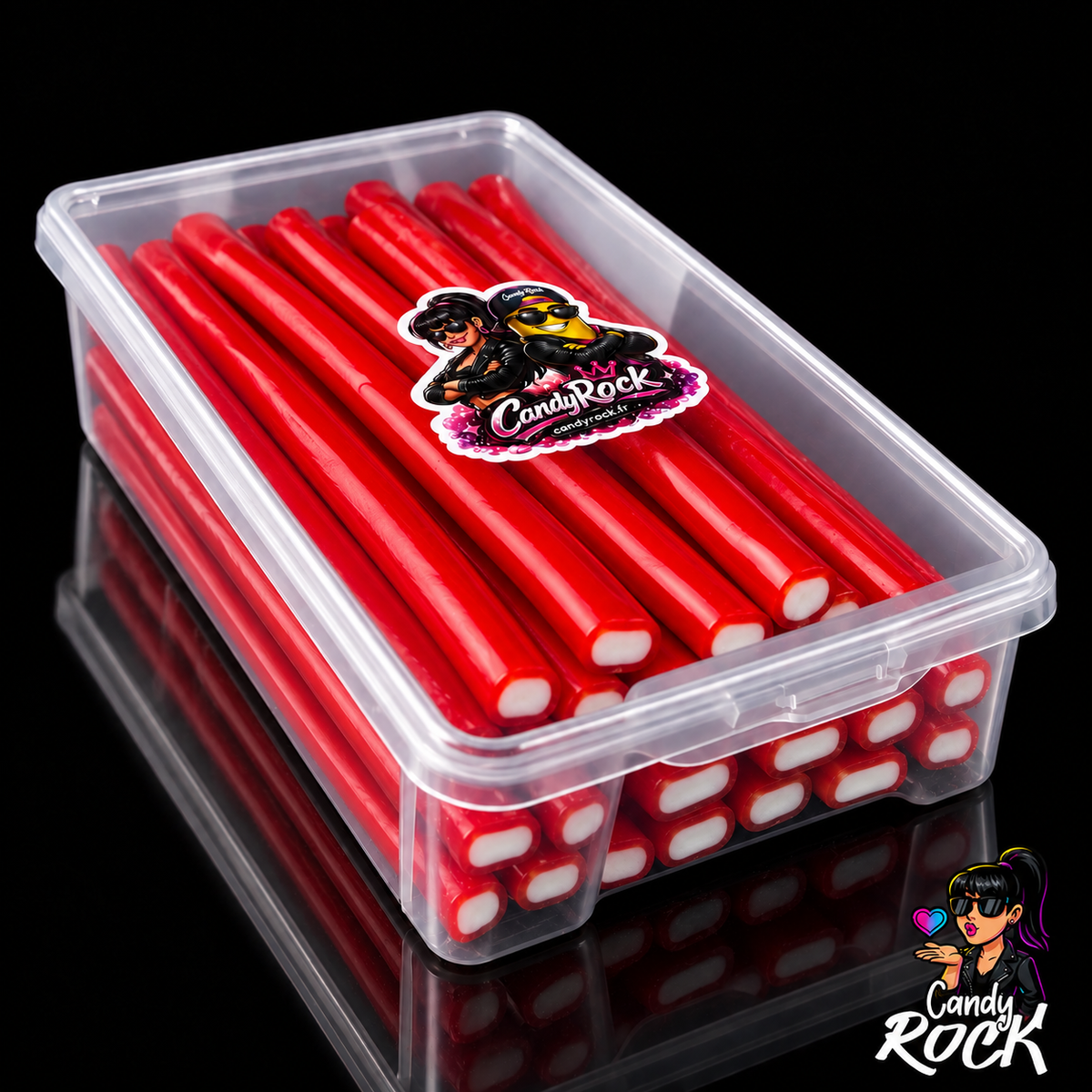 Bonbons Jumbo Sticks Rouges Lisses Fraise – Jake