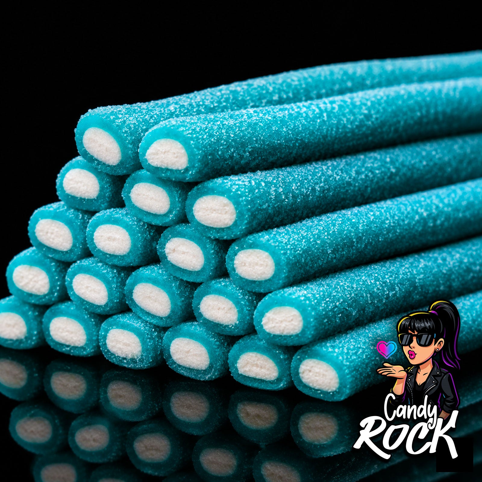 Bonbons Jumbo Sticks Framboise Bleus Acidulés – Jake