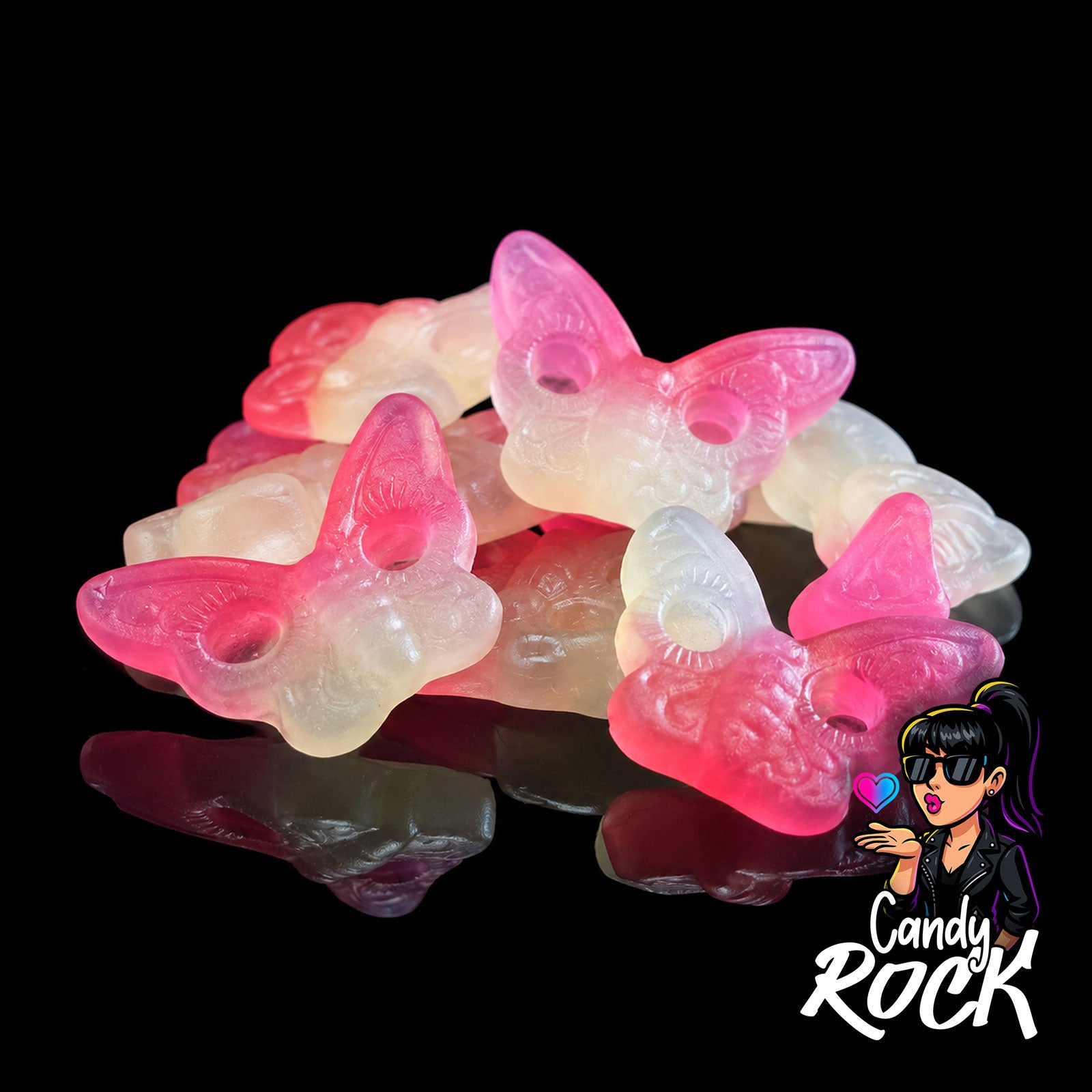 Bonbons Lisses Papillons Fraise – Lollywood