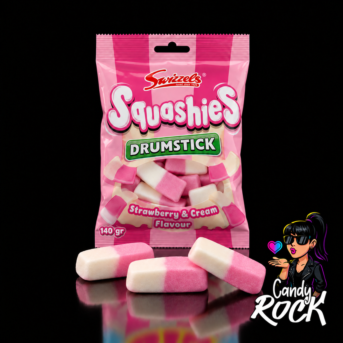Bonbons Lisses Squashies Fraise & Crème Swizzels – Bonbons Anglais 140 g