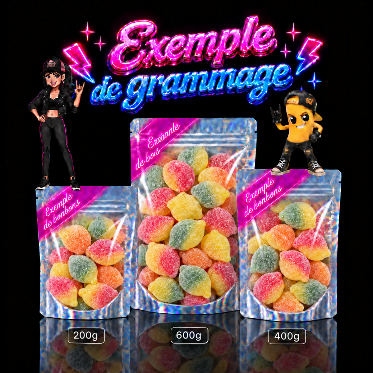 Bonbons Pommes Fizzy Acidulées Multicolores – Frisia
