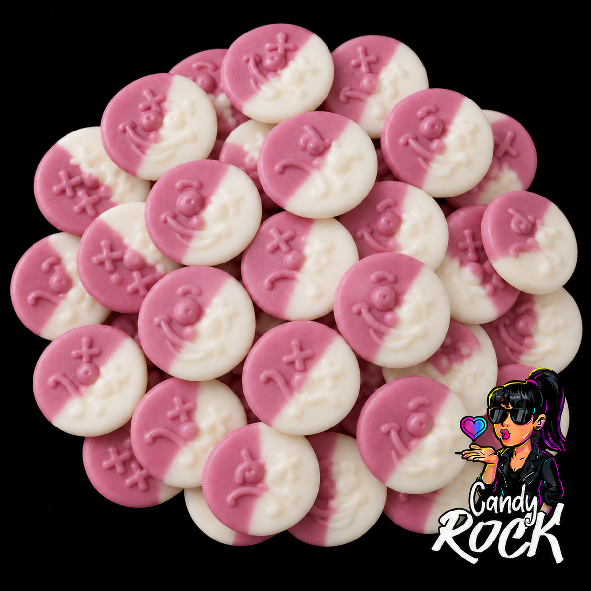 Bonbons Smiley Vanille Framboise Lisses Vegan – Frisia