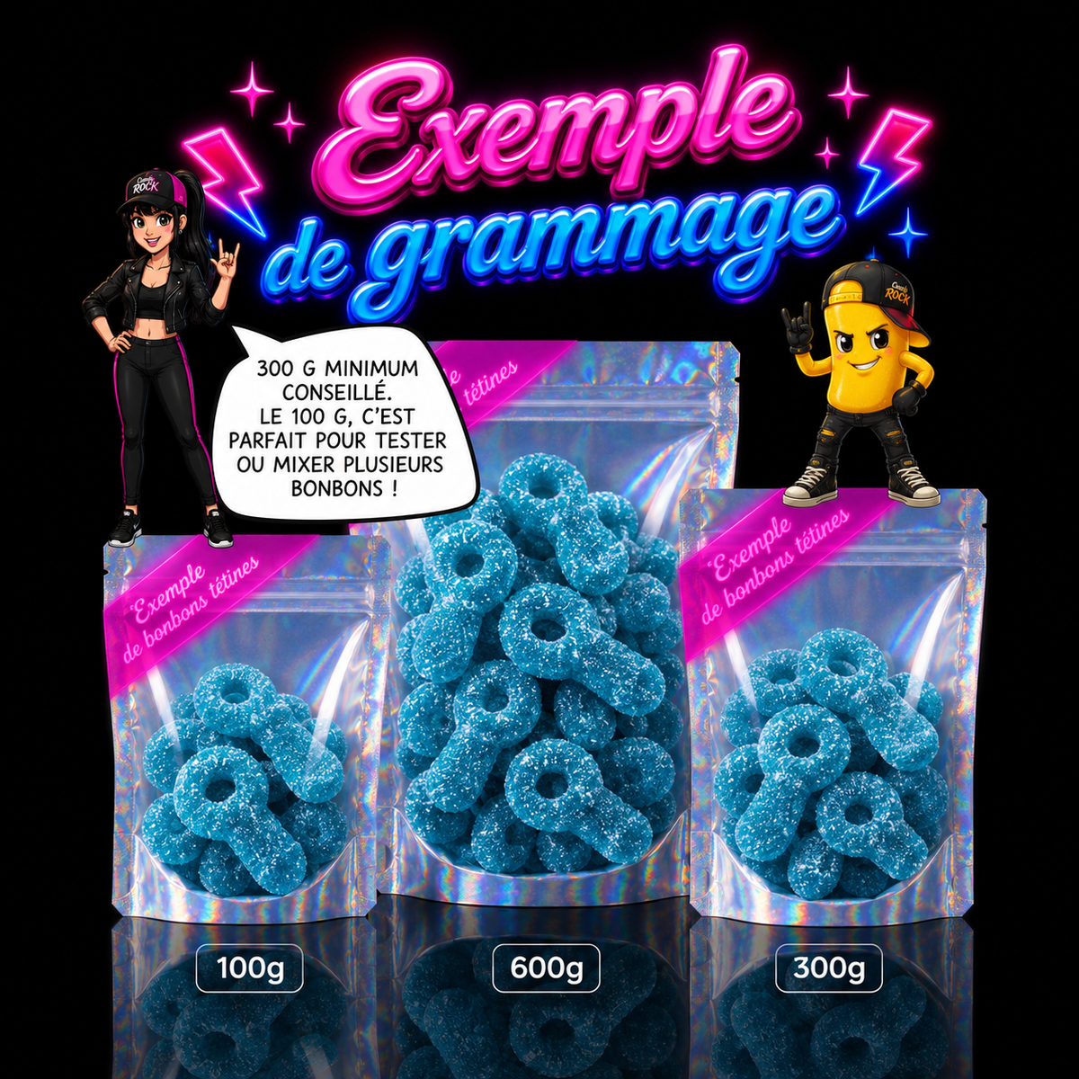 Bonbons Tétines Bleues Sucrées Acidulées – DulcePlus