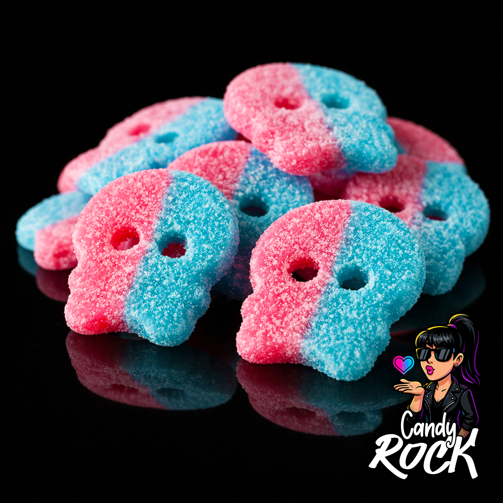 Bonbons vegan suédois Bubs Crânes BubbleGum Acides – Bubs