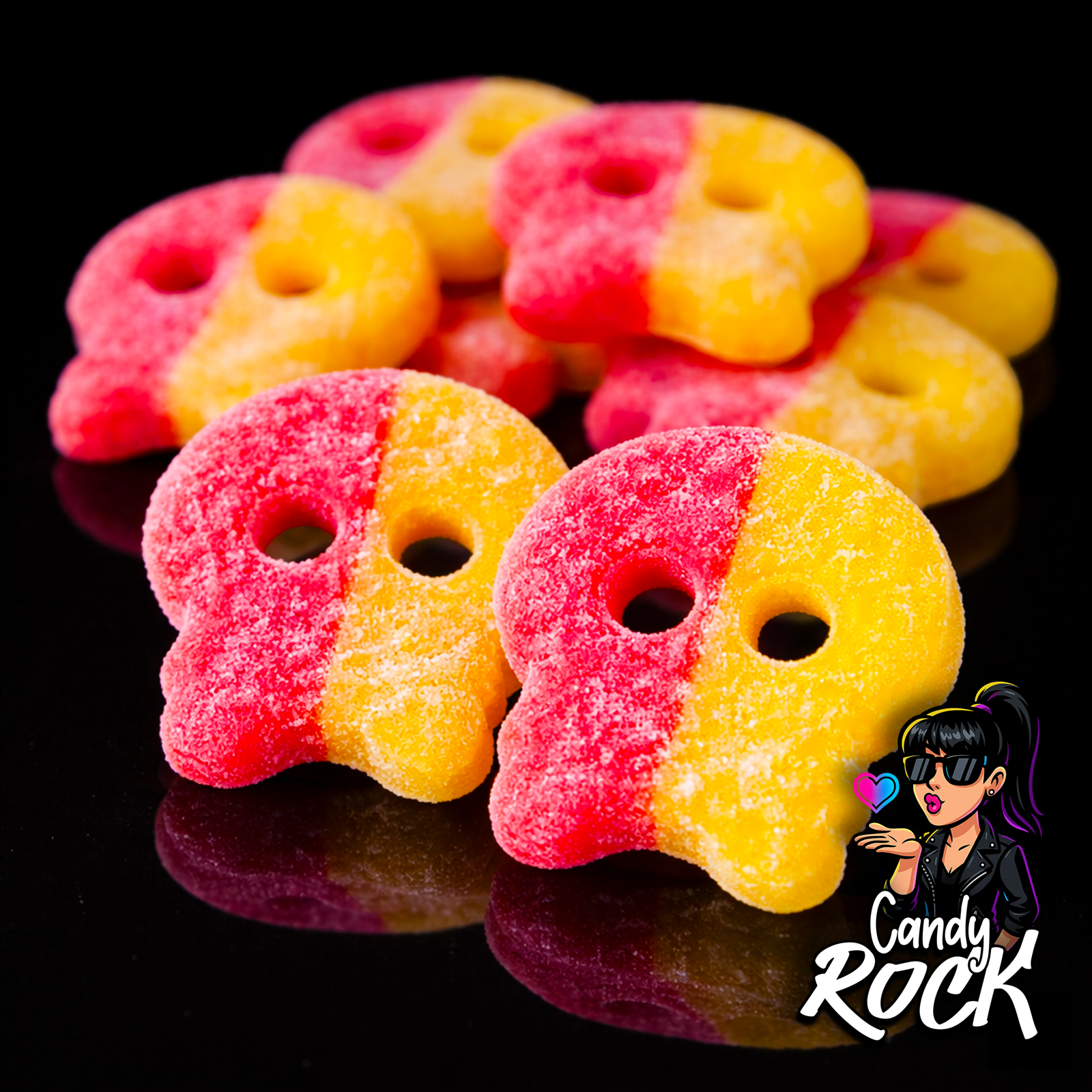 Bonbons vegan suédois Bubs Crânes Citron-Framboise Acides – Bubs