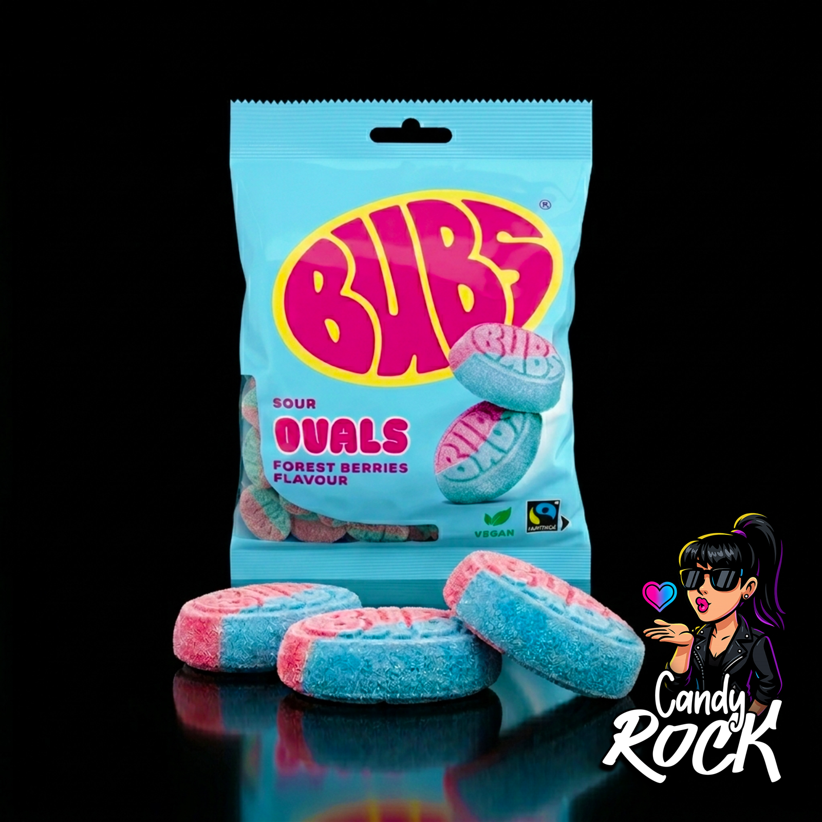 Bonbons vegan suédois Bubs Sour Ovals Forest Berries – Bubs