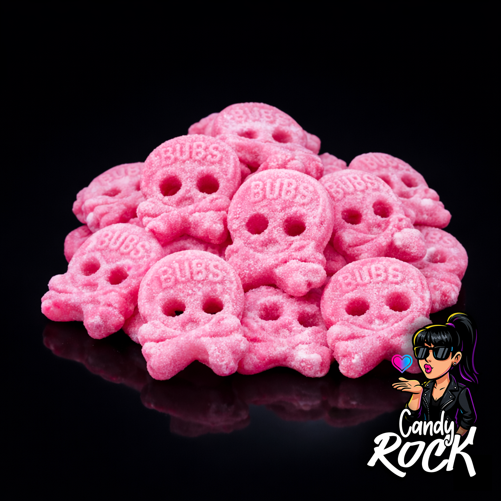 Bonbons vegan suédois Bubs Sour Mini Crânes Framboise – Bubs