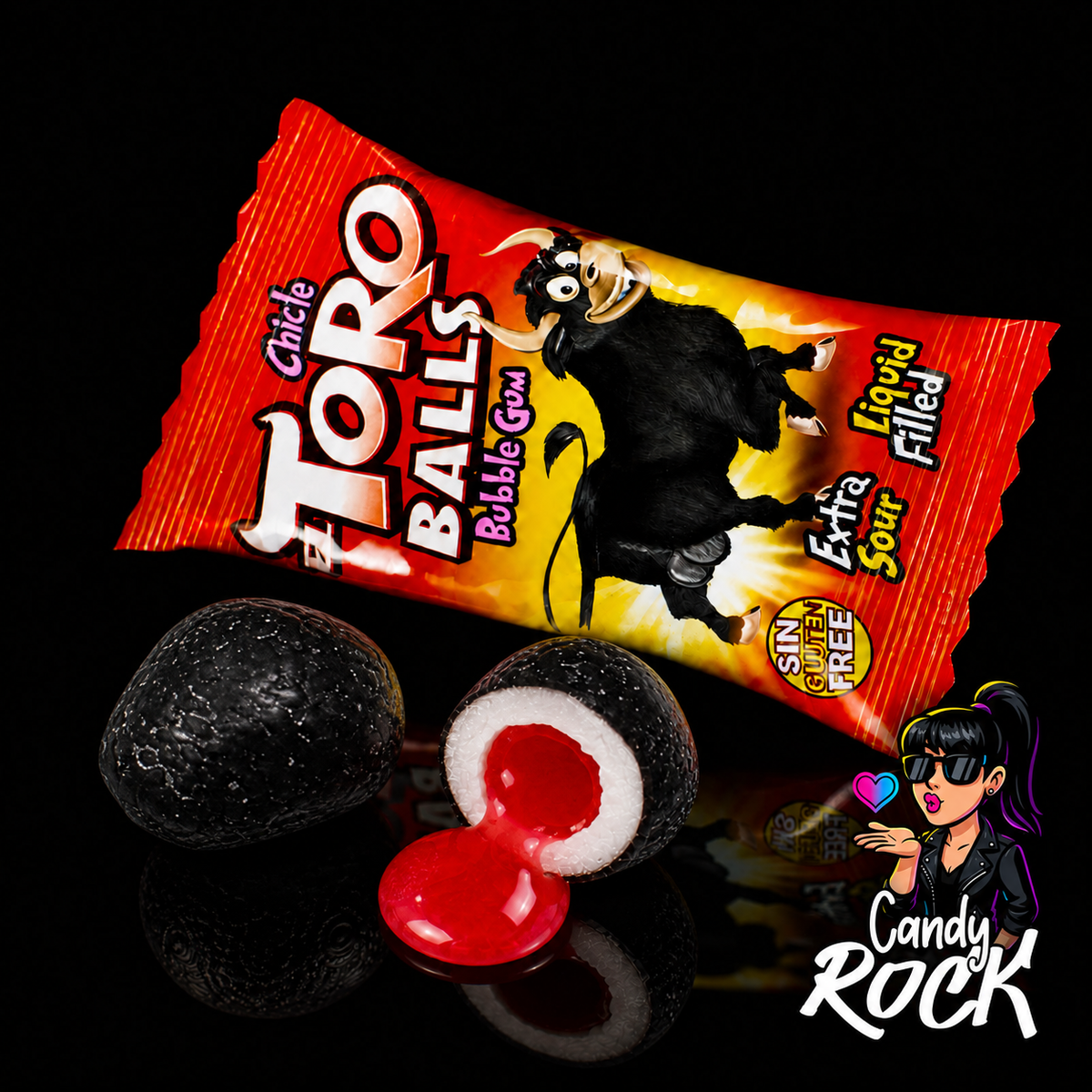 10 x Chewing-Gum Toro Balls Extra Acidulé – Cœur Fraise Liquide – Fini