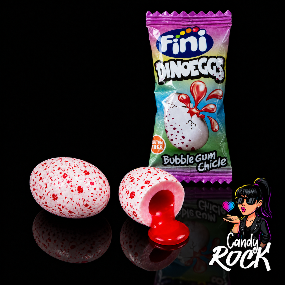 10 Chewing-Gums Dino Eggs Acidulés – Cœur Liquide Fraise – Fini