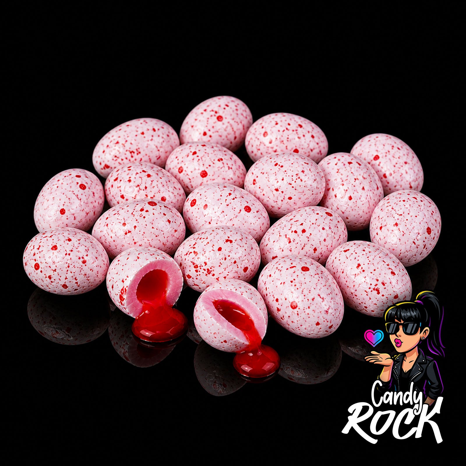 10 Chewing-Gums Dino Eggs Acidulés – Cœur Liquide Fraise – Fini