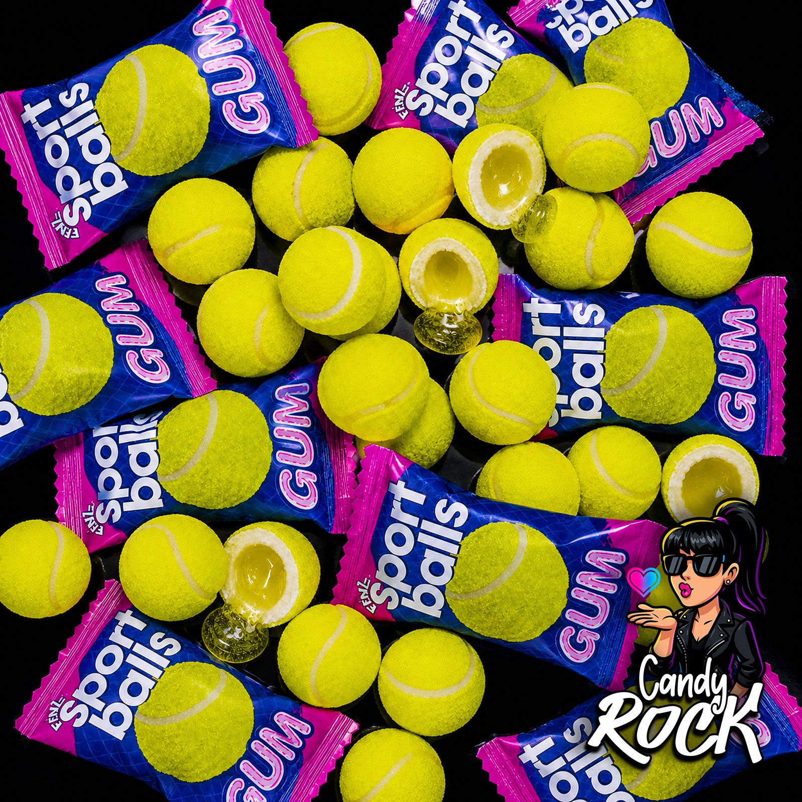 10 Chewing-gums Balles de Tennis Citron Vert – Fini