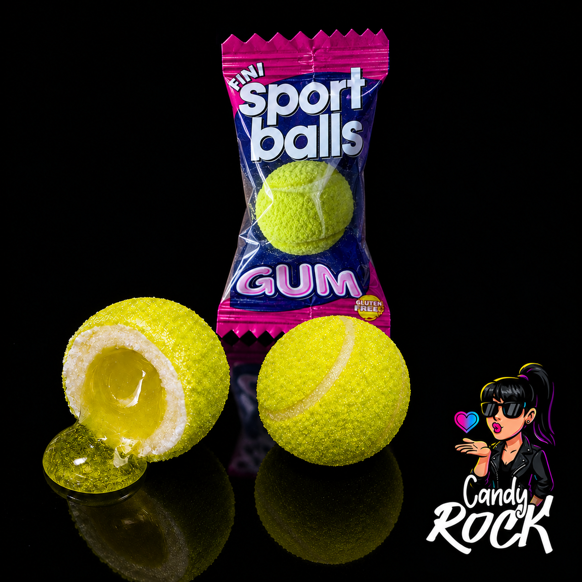 10 Chewing-gums Balles de Tennis Citron Vert – Fini