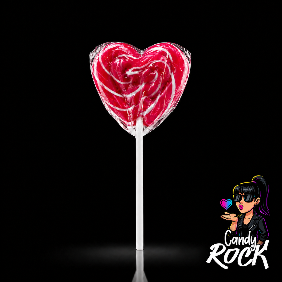 Sucette Cœurs Spirale Rouge – Swigle Pop Fraise – 5 pièces - Felko Holland