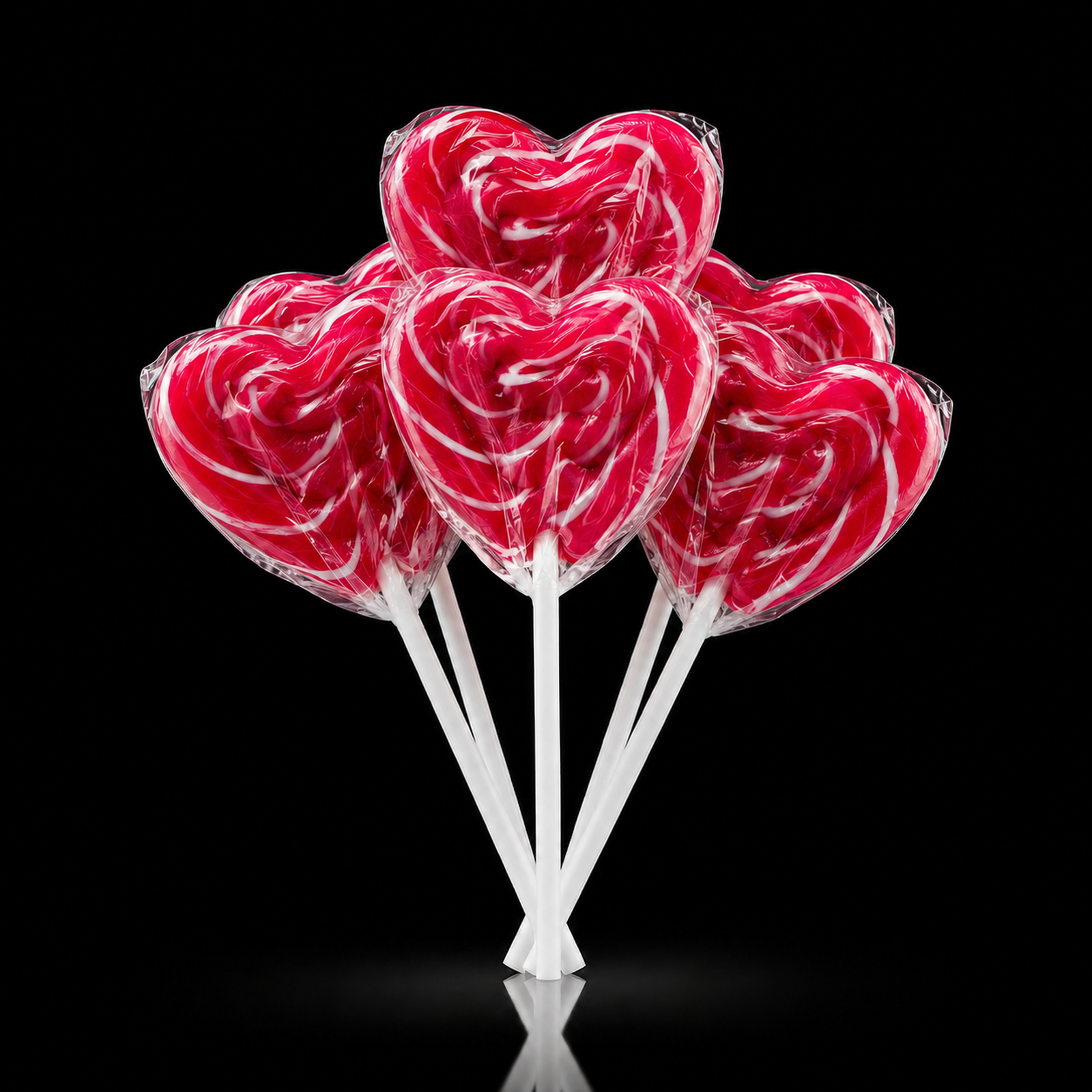 Sucette Cœurs Spirale Rouge – Swigle Pop Fraise – 5 pièces - Felko Holland