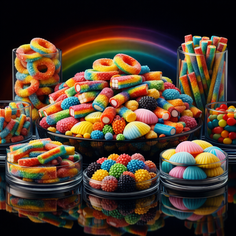 Bonbons Multicolores et Arc-en-Ciel et Candy Bar
