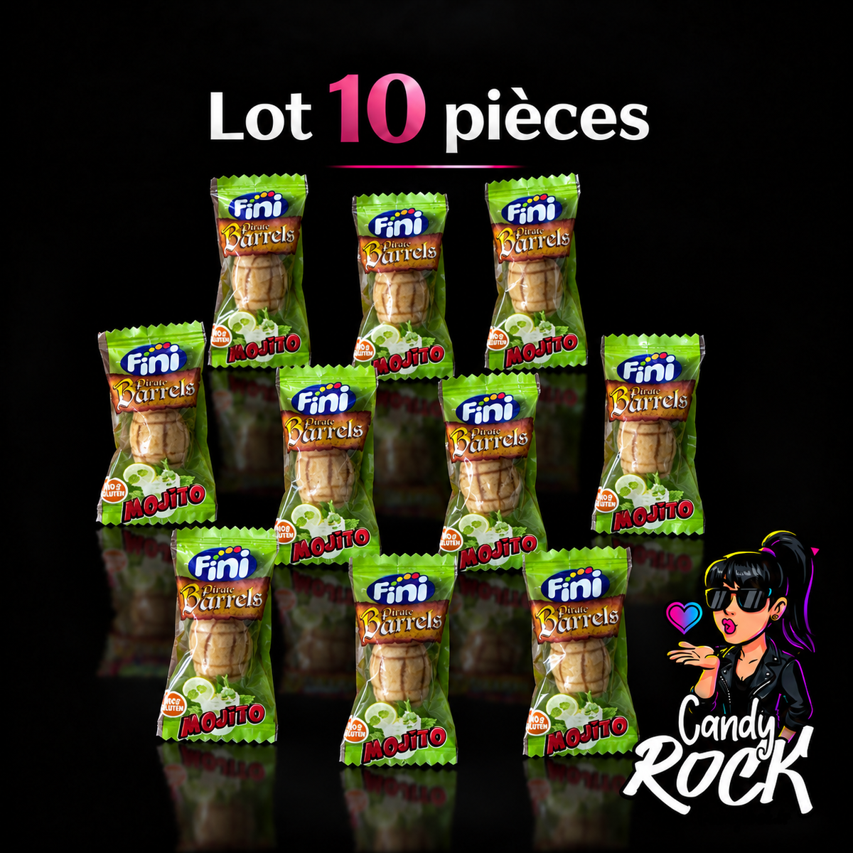 10 Chewing-gum Barriques Mojito - Cœur Liquide - Fini
