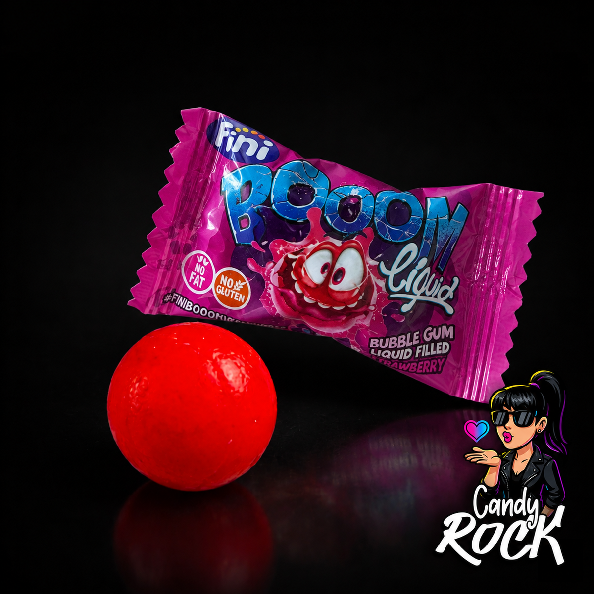 10 Billes Chewing-gum Booom SUPER ACIDE Fraise - Cœur Liquide - Fini