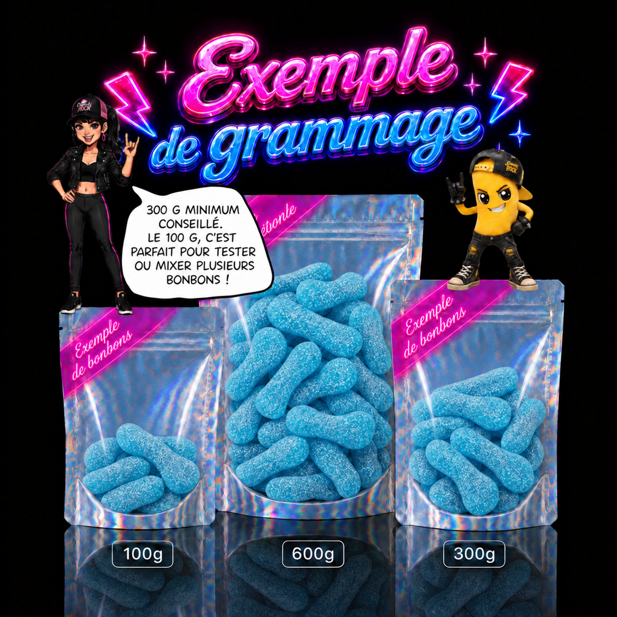 Bonbons Langues de Chat Bleues Acidulés – Frisia