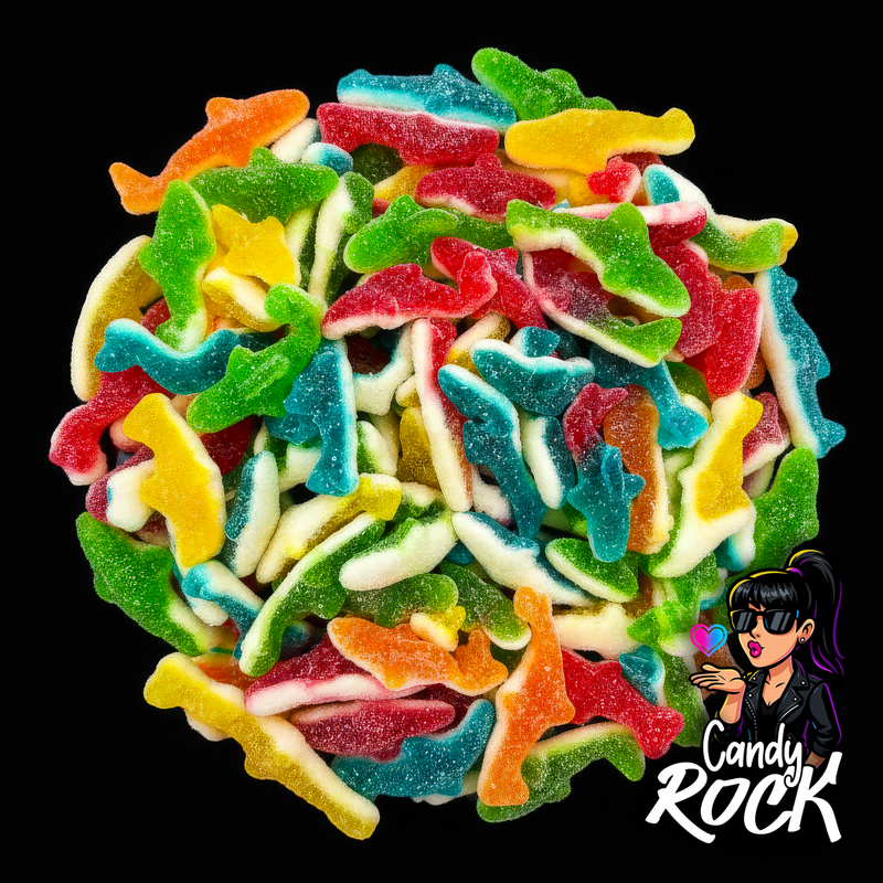 🎸 Des requins acidulés version rock & glam